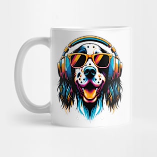 English Setter Smiling DJ with Harmonic Melodies Mug